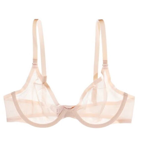 CUUP Balconette Mesh Bra In Blush, Various Sizes NEW W/O TAG - Picture 1 of 5